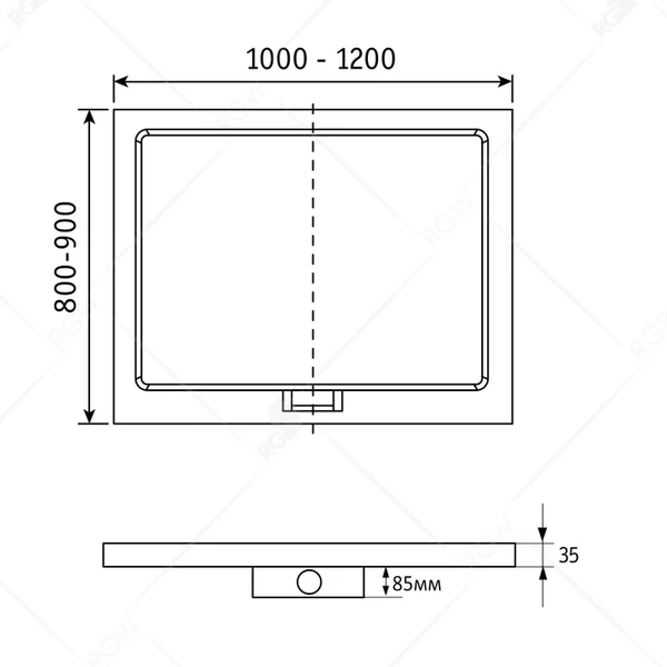 Фото Душевой поддон RGW GWS 03150280-01 прямоугольный