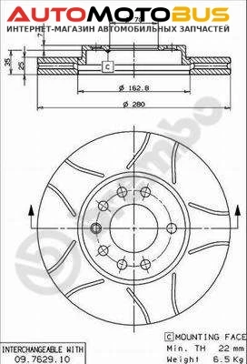 Фото Тормозной диск brembo 09.7629.75