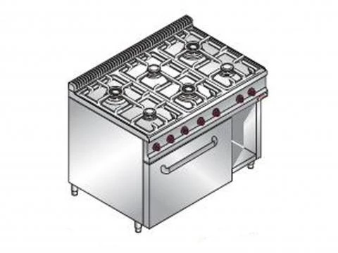 Фото Тепловое оборудование BERTOS Плита газовая Bertos G9F6+FG1