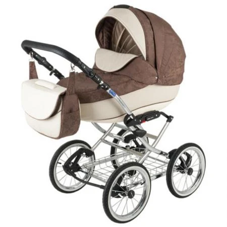 Фото Коляска 2 в 1 BeBe-mobile Santana Эко-кожа 734S коричневая с белым