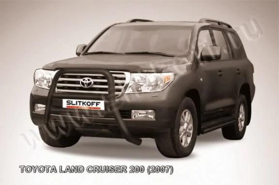 Фото Slitkoff Кенгурятник d76 высокий черный TOYOTA LAND CRUISER 200 (2007)