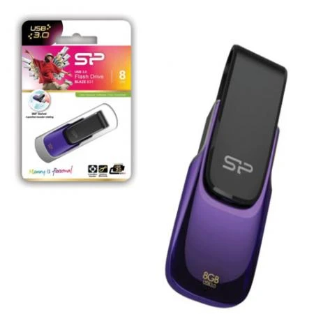 Фото Флэш-диск 8 GB, SILICON POWER B31, USB 3.0, фиолетовый