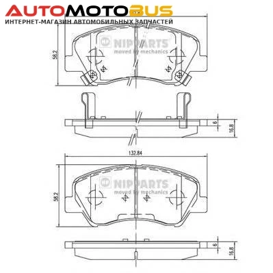 Фото Тормозные колодки дисковые Nipparts N3600550
