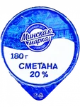 Фото №2 Сметана Минская марка 20% 180г стакан