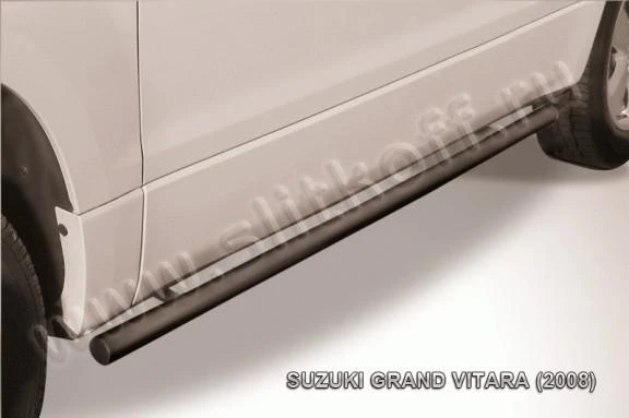 Фото Slitkoff Пороги d57 труба черные SUZUKI GRAND VITARA (2008) 3 doors