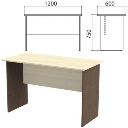Фото Стол письменный "Канц", 1200х600х750 мм, цвет дуб молочный/венге (КОМПЛЕКТ)