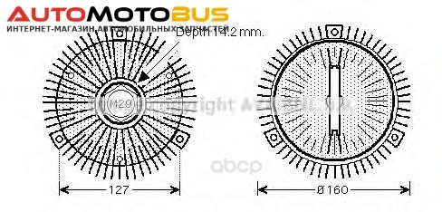 Фото Mуфта вентилятора охлаждения двигателя MB W124, W202, W210 92-01 Ava MSC407