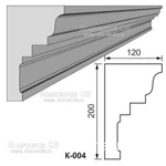 фото Декоративные элементы лепнины - фасадный карниз К-004 из пенопласта