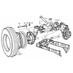 фото Ось в комплекте Q.90X1950 8/220/275 BRAKES 300GX90 32212 32215 M18x1,5 Brake supports F90K3000R9