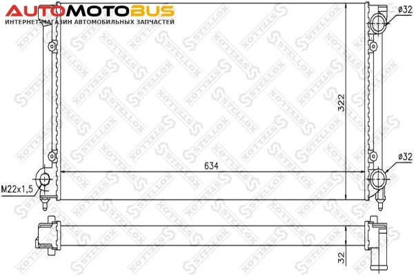 Фото Радиатор охлаждения двигателя STELLOX 10-25001-SX