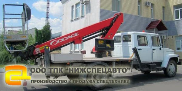 Фото Автовышка итальянская Socage T 322 (22 метра) на шасси ГАЗ 33086 (полный привод) однорядная кабина