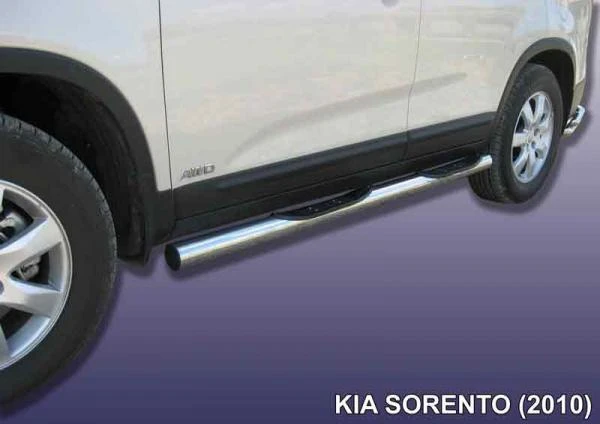 Фото Slitkoff Защита порогов d76 с проступью Kia Sorento 2010