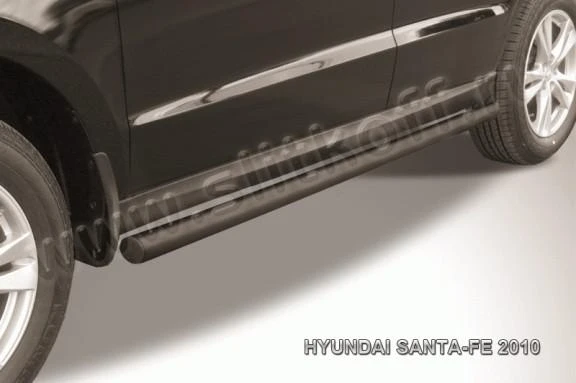 Фото Slitkoff Пороги d57 труба черные HYUNDAI SANTA-FE (2010)