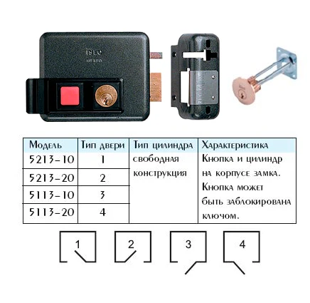 Фото ISEO 5113-10 Замок электромеханический накладной