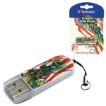 фото Флэш-диск 8 GB, VERBATIM Mini Tattoo Edition Dragon, USB 2.0, белый с рисунком