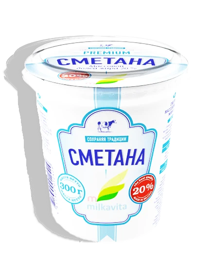 Фото Сметана Милкавита 20% 300г стакан