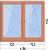 Фото Окно из дерева двухстворчатое поворотное+поворотно-откидное