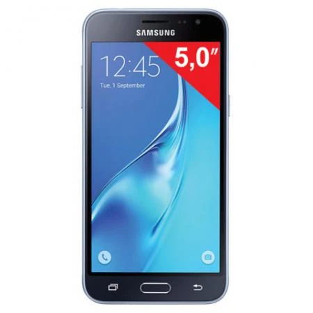 Фото Смартфон SAMSUNG Galaxy J3, 2 SIM, 5,0", 4G (LTE), 5/13 Мп, 8 Гб, microSD, черный, пластик