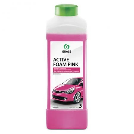 Фото Шампунь автомобильный для автоматической и ручной мойки 1 л GRASS ACTIVE FOAM PINK "Розовая пена"