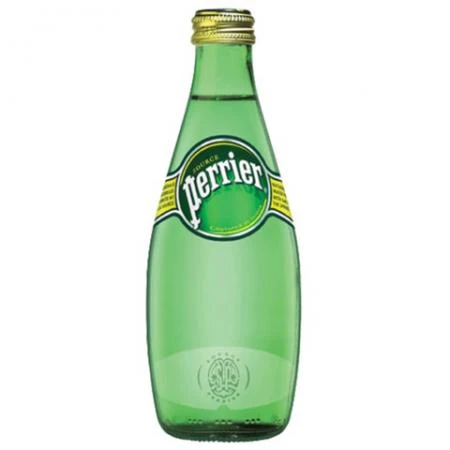 Фото Вода газированная минеральная PERRIER (Перье), 0,33 л, стеклянная бутылка, Франция