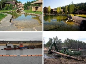 Фото Строительство водоемов. Очистка водоемов. Берегоукрепление. Дноуглубление.