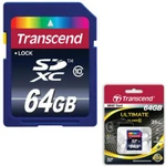 фото Карта памяти SDXC 64 GB TRANSCEND, скорость передачи данных 16 Мб/сек. (class 10)