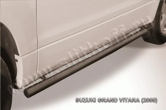 Фото Slitkoff Пороги d76 труба черные SUZUKI GRAND VITARA (2008) 3 doors