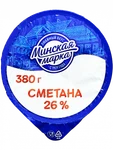 Фото №2 Сметана Минская марка 26% 380г стакан