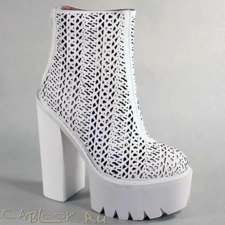 Фото Jeffrey Campbell JEFFREY CAMPBELL белые ботильоны женские Mulder-ka