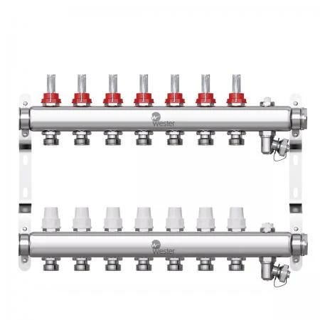 Фото Коллектор в сборе с расходомерами на 7 выходов Wester нержавейка
