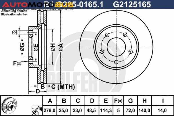 Фото Тормозной диск GALFER B1.G225-0165.1