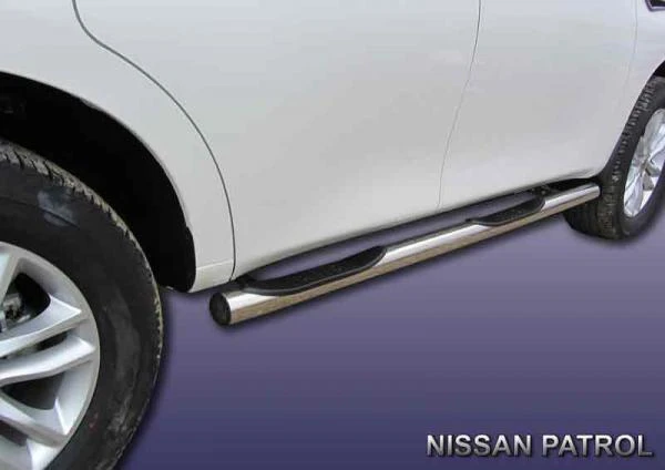 Фото Slitkoff Защита порогов d76 с проступью Nissan Patrol 2012