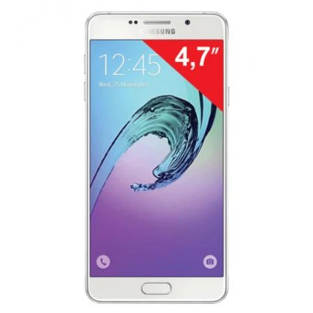 Фото Смартфон SAMSUNG Galaxy A3, 2 SIM, 4,7", 4G (LTE), 5/8 Мп, 16 Гб, microSD, белый, сталь и стекло