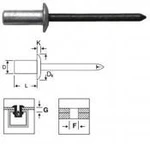 фото Заклепка вытяжная закрытая 4,0х9,5 стандарт аллюминий(AlMg 5%)/сталь