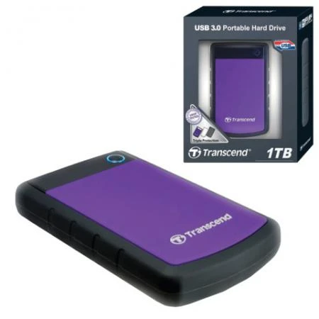 Фото Диск жесткий внешний TRANSCEND, 1 Tb, 2,5", USB 3.0, пластик, фиолетовый