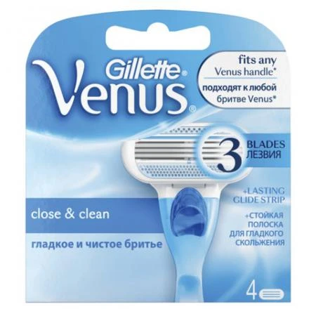 Фото Сменные кассеты для бритья GILLETTE VENUS (Жиллет Венус), 4 шт., для женщин