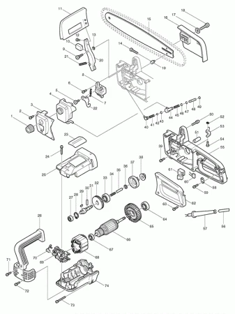 Фото Угольные щетки CB-403 к 5016 электрическая цепная пила Makita 5016 рис.( 70)