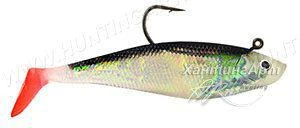 Фото Силиконовая приманка Matzuo Swim Shads 4' Расцветка 55 Pearl Black Back Red Tail