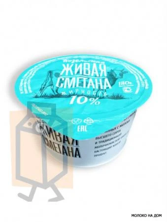 Фото Сметана "Живая" 10% 180г стакан (г. Козельск, Россия)