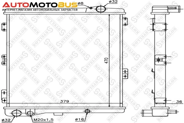 Фото Радиатор охлаждения двигателя STELLOX 10-25080-SX