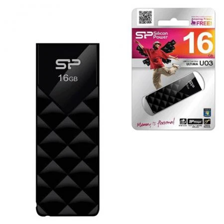 Фото Флэш-диск 16 GB, SILICON POWER ultima U03, USB 2.0, черный