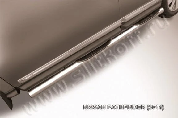 Фото Slitkoff Защита порогов d76 с проступями NISSAN PATHFINDER (2014)