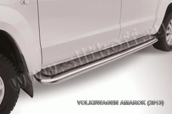 Фото Slitkoff Защита порогов d57 с листом усиленная Volkswagen Amarok 2013