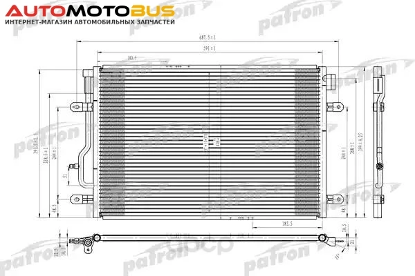 Фото Радиатор кондиционера автомобильный PATRON PRS3622