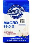 Фото №2 Масло сливочное Минская марка закусочное соленое пряный чеснок 69% 180г фольга