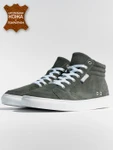 фото Кроссовки высокие осенние из натуральной кожи мужские Ghettostars grey