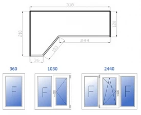 Фото Теплое остекление лоджии (пластик, 3 окна: 360, 1030, 2440)
