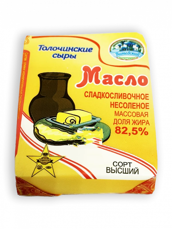 Фото Масло сладкосливочное Толочинские сыры 82,5% 180г пергамент