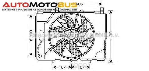 Фото Вентилятор охлаждения двигателя с кронштейном MB W202 93 Ava MS7501