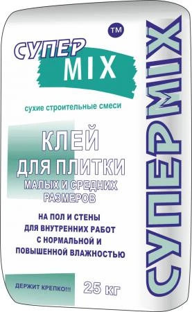 Фото Клей для плитки малых и средних размеров «Супер Mix»